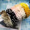 Directo de fábrica nueva versátil terciopelo uña nudo de perla diadema color coreano medio nudo de perla anillo para el pelo