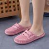 Sandalias de Verano para Mujer, Punta Cerrada, con Cordones, para Exteriores, Zapatos de Playa Perforados, Zuecos, Pantuflas Planas Dulces, Zapatos de Enfermera