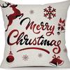 Capa de Almofada de Natal Amazon Linho Estampada com Rena e Boneco de Neve Decoração de Casa Capa de Almofada para Sofá Suporta Personalização