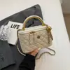 Bolsa Caixa Simples Francesa Bolsas Comércio Exterior 2024 Pequena Estilo Chanel Distintiva PU Bordado Romboidal Linha Ombro Transversal Bolsa de Mão