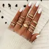 Joyería para Manos Popular Transfronteriza Europea y Americana Anillo Articulado Hueco con Diamante Accesorios Anillo para Mujer Estrella Luna Ópalo