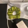 Goma para el pelo tipo lazo tridimensional de satén de doble capa estilo coreano para mujer, tacto de alta gama, suave y delicada con el cabello, cuerda elástica para coleta