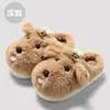 Lindas pantuflas de peluche de cachorro para otoño e invierno, con diseño de punta cerrada, suelas suaves y engrosadas, características antideslizantes y resistentes al desgaste, y forro interior cálido de algodón para mujer