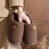 Chinelos de Pelúcia de Algodão com Solado Grosso para Mulheres, Outono/Inverno Casa Interior Confortável Solado Macio Antiderrapante Quente Chinelos de Algodão para Casais para Homens
