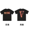 En stock Vlone High Street Big V Mariposa Letra Calavera Esqueleto Limitado Big V Colección Casual Camiseta de Manga Corta para Hombres y Mujeres