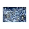 Banner de Renos Navideños Transfronterizos Bandera de Garaje de Papá Noel Tela Colgante para Fotografía Diseño de Fiesta Tela de Fondo Decorativa