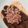 Manicure flor de cinco pétalas joia resina fosca tridimensional flor de cerejeira sólida mini flor branca para unha aplicação diamante decoração atacado