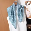 Elegante Bufanda Cuadrada Floral de 70 cm para Mujer, Suave y Elegante Bufanda de Seda, Nueva Bufanda Decorativa Pequeña Versátil para Primavera y Verano, Pañuelo para el Cuello para Mujer