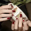 Manicura Uñas Portátiles Ojo de Gato Parches de Uñas Hechos a Mano Color Champaña Uñas Postizas Mayoreo Extraíbles y Versátiles