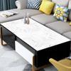 Mesa de Centro com Padrão de Mármore Branco Puro Simples Nórdico Toalha de Mesa Impermeável e à Prova de Óleo Doméstica Espessada de Couro PVC