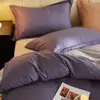 Conjunto de 4 Peças Waffle Tecido Algodão Puro Simples Moderno Roupa de Cama para Casa Alta Contagem de Fios Alta Densidade Amigo da Pele Conjunto de Roupa de Cama