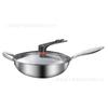 Wok de acero inoxidable con fondo plano antiadherente y diseño de panal, para uso doméstico, con bajo contenido de humo, sin revestimiento, para cocina de inducción y cocina a gas universal.