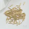 Cuentas Tubulares Talladas Color-Preservante Rellenas de Oro de 14K, Cuentas Espaciadoras Tubulares Rectas para Pulsera de Perlas y Collar Hechos a Mano para Bricolaje