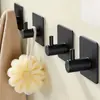 Ganchos Modernos Minimalistas de Acero Inoxidable, Ganchos Adhesivos sin Taladro para Puertas y Paredes del Baño, Uso Doméstico, Venta Directa del Fabricante, Mayoreo