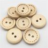 Botones redondos punteados de dos ojos con forma de tronco, directos al punto, para suéter infantil, protección del medio ambiente natural, lindos botones de madera