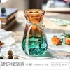 Vaso Vidro Transparente Sala de Estar Arranjo de Flores Escandinavo Hidropônico Bambu Rico Moderno Simples Garrafa de Flor Seca Cultura em Água Rabanete Verde Grande