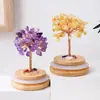 Botella de los Deseos de Cristal Natural Árbol del Dinero Árbol de Grava de Cristal Morado Amarillo Rosa Adornos de Escritorio de Oficina Artesanías de Cristal