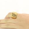 Anillo de Acero Inoxidable con Cabeza de Lobo Grabada a Láser Creativa Transfronteriza Europea y Americana, Cuadrado Vintage de 18 mm, Venta al por Mayor con Logo Láser para Mujeres