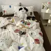 Desejo Puro Rosa Nude Uso Diário, tema de gatinhos pequenos, tecido de algodão lavado, conjunto de cama de quatro peças para casais, conjunto de cama de três peças para camas de solteiro, fabricado em fábrica