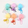 Pintura de Goma Corazón de Melocotón Llavero Estuche para Auriculares AirPod s Colgante Colgante de Amor Accesorios para Coche Colgante Colgante