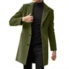 Abrigo de lana para hombre, otoño e invierno, en stock, calidad de exportación, moderno estilo coreano, corte ajustado, gabardina de longitud media, prenda exterior de tejido de lana