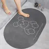 Tapete de chão para banheiro feito de terra de diatomáceas, tapete macio de secagem rápida para a entrada do banheiro, tapete para os pés absorvente de água e antiderrapante, base de carpete para casa