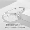 Pulseira de Prata 9999 Autêntica Pura Sino da Fortuna Mobius para Mulheres, Anel de Prata Único Push-Pull, Presente para Melhor Amiga ou Amiga