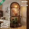 Divisor de Pantalla Tejido de Ratán Madera Maciza Usado Sala de Estar Entrada Directamente Frente a la Puerta Pantalla Base Pasillo Dormitorio Nuevo Estante de Almacenamiento de Arte