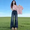 Camiseta Rosa Simples de Manga Curta com Gola Xale Vazada para Mulheres, Estilo Coreano de Verão Doce Casual Top de Alta Qualidade