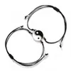 Pulseira Tecida Bagua Tai Chi Popular da Amazon para Homens e Mulheres, Joia de Pulseira com Contas Preto e Branco Cruzada Europeia e Americana para Casais