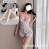 Traje Sexy y Sexy con Estampado Floral de Cerezas Que Se Puede Usar Afuera, No Hay Necesidad de Quitarse los Tirantes, Pijama de Cuello en V y Almohadilla en el Pecho, Cómodo para el Hogar