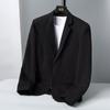 Traje de Lino Ajustado Estilo Coreano Nuevo 2026 para Hombre, Blazer Casual Transpirable para Primavera y Otoño, Estilo Europeo de Moda