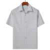 Camisa de Manga Corta de Poliéster-Algodón de Verano para Hombres de Mediana Edad y Mayores, Ropa Casual de Verano, Estilo Abuelo, Corte Holgado, Camisa de Negocios sin Planchar