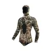 Roupa de caça de peixe com zíper 3mm masculina camuflada com capuz roupa de mergulho livre roupa de surf para caça de peixe roupa de mergulho profundo resgate quente molhada