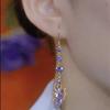Aretes de Línea para Oreja Hoja de Amatista para Mujer 2024 Nuevas Explosiones Pendientes de Lujo Ligero Diseño de Nicho Pendientes Estilo Celebridad Venta al por Mayor