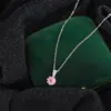 Collar nuevo de plata pura 999 con corte rosa para mujer, elegante colgante con deslumbrantes diamantes coloridos, accesorio de lujo ligero, cadena de clavícula a la moda