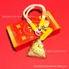 Pingente de chaveiro em formato de zongzi de gato KT fofo de desenho animado em ouro puro, alça para celular, presente corporativo, atacado personalizado