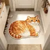 Felpudo de alfombra para suelo de gato de mascota lindo de dibujos animados de Amazon transfronterizo, alfombra de área grande para dormitorio, resistente a la suciedad y fácil de mantener, felpudo