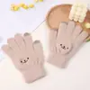 Guantes Lindos de Oso Otoño e Invierno para Mujer Calientes Estilo Coreano Estudiante Guantes Resistentes al Viento y al Frío con Pantalla Táctil Forro de Felpa y Engrosados