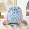 Nuevo Neceser Acolchado Floral Transfronterizo, Bolsa de Cordón Perezosa Estilo Coreano, Bolsa de Almacenamiento Portátil de Alto Valor