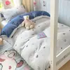 Conjunto de tres piezas de gasa fruncida fresco y ligero para dormitorio estudiantil preparatoria universidad internado ropa de cama sábana funda de edredón temporada de regreso a clases