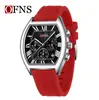 Reloj de Hombre Ofns Forma de Barril Resistente al Agua Casual Pequeño de Tres Manecillas Reloj de Cuarzo Multifuncional Calendario Reloj de Hombre Venta al por Mayor Dropshipping