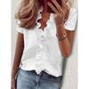 2024 Amazon Wish Aliexpress Ebay Primavera e Verão Europeu e Americano Novas Camisas de Manga Longa com Babados Camisas Femininas