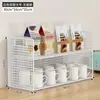 Estante de almacenamiento de escritorio, estante para bocadillos en mesa de comedor, estante para tazas en sala de estar, estante de almacenamiento de tazas multicapa para encimera de cocina para especias