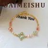 Pulsera de Trébol Esmaltada Colorida, Moderna y Exquisita, Estilo Chino, con un Toque de Lujo Ligero y Alta Gama, Joyería Versátil y Elegante para Mujer