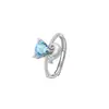 Anillo de Gato Corazón de Citrino Olivino Natural Estilo Suave Plata S925 Acabado Cepillado Anillo Versátil para el Día a Día
