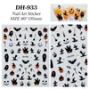 Pegatinas para Uñas Serie de Halloween con Adhesivo Posterior, Araña, Fantasma, Calavera Decoraciones de Pegatinas para Uñas Arte, Estilo Dh