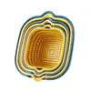 Cesta escurridora Juego de seis piezas Doble capa Hogar Cocina Sala de estar Multifuncional Tazón para frutas y verduras Cesta de dos capas para lavar verduras Lavabo
