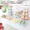 Decoración de Cumpleaños Adornos para Mesa de Postres Exhibidor de Boda Estante de Exhibición Desechable de Tres Niveles Soporte para Pasteles Rejilla para Pasteles