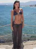 Estilo Europeu e Americano Verão Feminino Nova Moda Estampa de Bolinhas Conjunto de Três Peças Sexy com Amarração Conjunto de Biquíni com Fenda